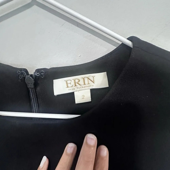 Anthropologie Erin Fetherston Dress Black Blue Mini Metallic Hepburn Small 1424 - Picture 9 of 13